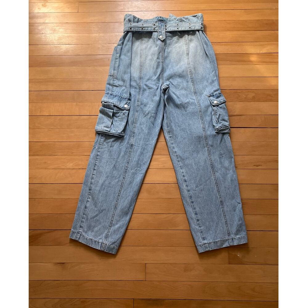 BLANKNYC Self Belted Cargo Denim Jeans Steal The Show 26 EUC - Picture 5 of 6